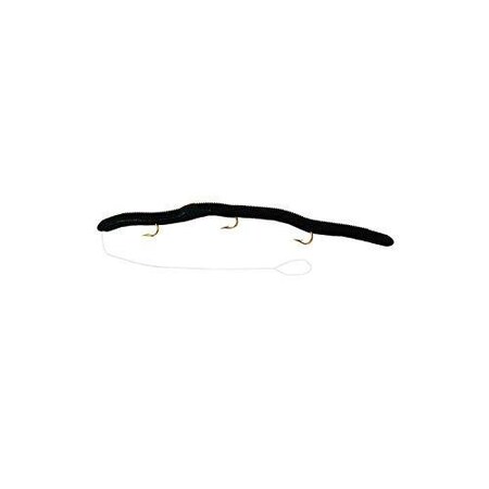 Kellys Plow Jockeys PreRigged Plastic Worm, 5 12, 3 6 Hooks, Blackberry Black PJ100-BBB